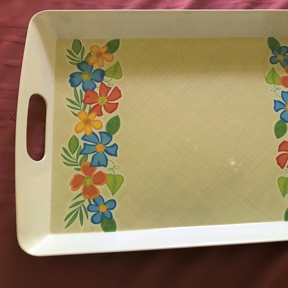 Pretty  LArge Melamine tray - Picture 1 of 4
